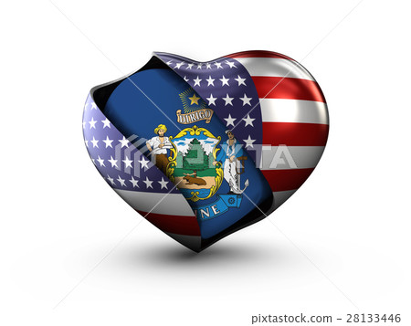 USA State Maine flag on white background. 3d 28133446