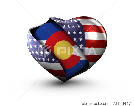 USA State Colorado flag on white background. 3d 28133447
