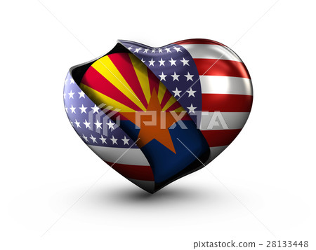 USA State Arizona flag on white background. 3d USA State Arizona flag on white background. 3d 28133448