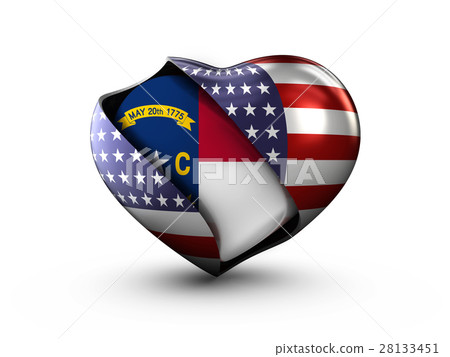 USA State North Carolina flag on white background 28133451