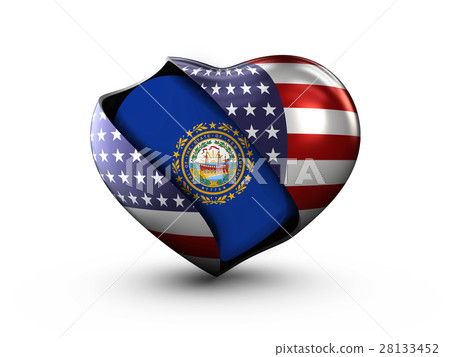 USA State New Hampshire flag on white background USA State New Hampshire flag on white background 28133452