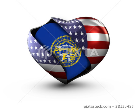 USA State Nebraska flag on white background. 3d 28133455