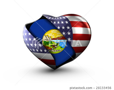 USA State Montana flag on white background. 3d USA State Montana flag on white background. 3d 28133456
