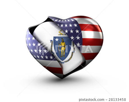USA State Massachusetts flag on white background 28133458