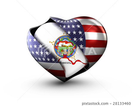 USA State Minnesota flag on white background. 3d USA State Minnesota flag on white background. 3d 28133460