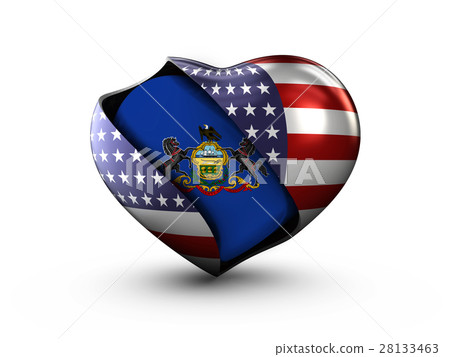 USA State Pennsylvania flag on white background USA State Pennsylvania flag on white background 28133463