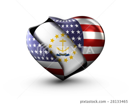 USA State Rhode Island flag on white background USA State Rhode Island flag on white background 28133465