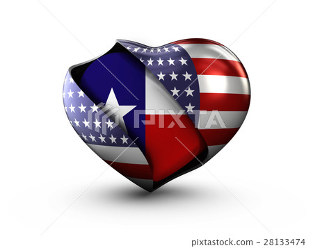 USA State Texas flag on white background. 3d USA State Texas flag on white background. 3d 28133474