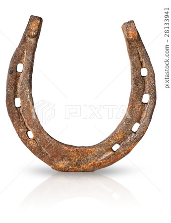 Old rusty horseshoe vertically 28133941