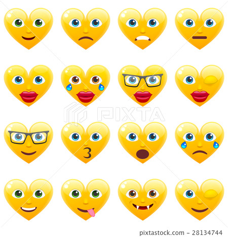 Set of Smile Emoticons for Saint Valentine's Day-插圖素材 [28134744] - PIXTA圖庫