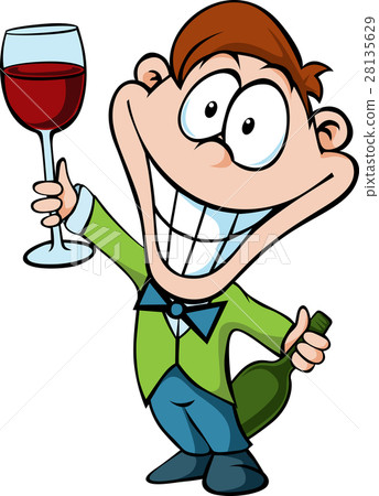 man with a glass of wine - businessman toast 28135629