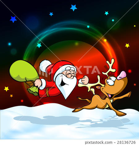 magic christmas eve - funny vector illustration  28136726