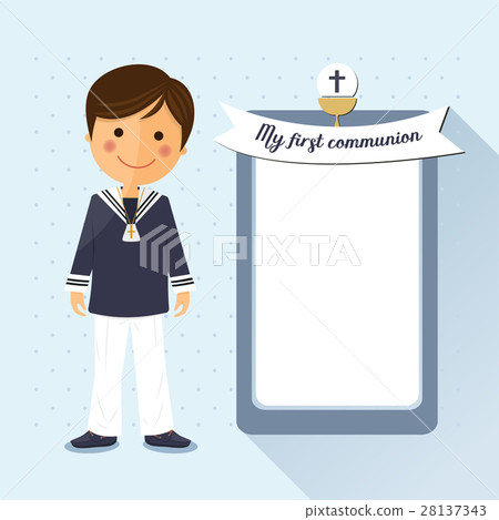 First communion child square card First communion child square card 28137343