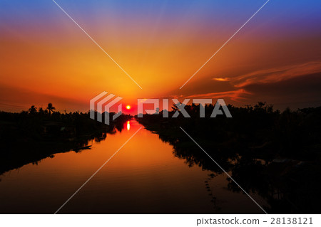 River in sunset River in sunset 28138121
