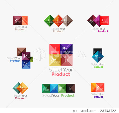 Set of abstract square interface menu navigation Set of abstract square interface menu navigation 28138122