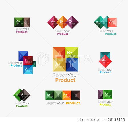 Set of abstract square interface menu navigation Set of abstract square interface menu navigation 28138123