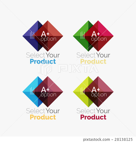 Set of abstract square interface menu navigation 28138125