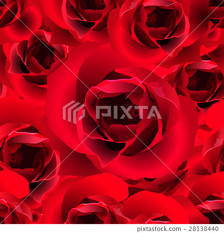 red roses vector seamless pattern - Stock Illustration [28138440] - PIXTA