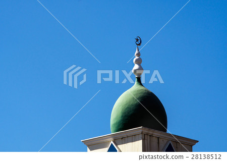 top of a mosque minaret with a cupola dome  28138512