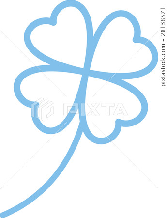 Four leaf clover 1 blue line Four leaf clover 1 blue line 28138571