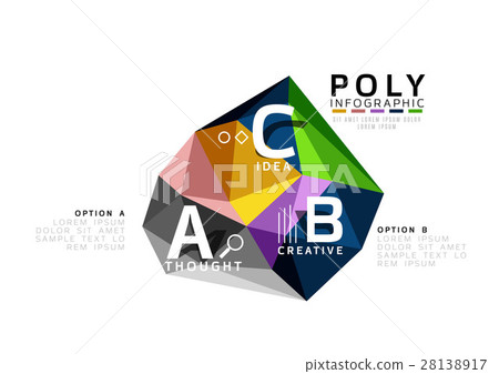 Moden low poly infographics template Moden low poly infographics template 28138917