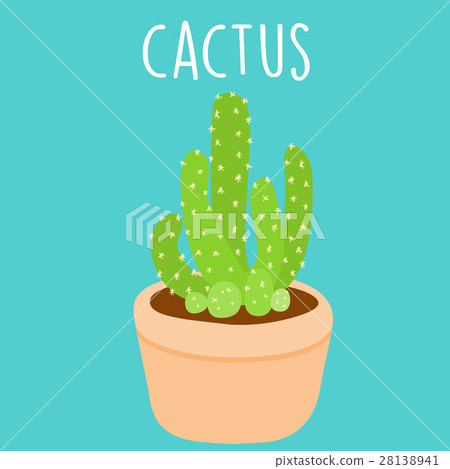 cute light green cactus in a pot vector cute light green cactus in a pot vector 28138941