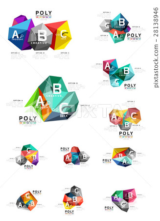 Vector colorful abstract low poly infographic 28138946