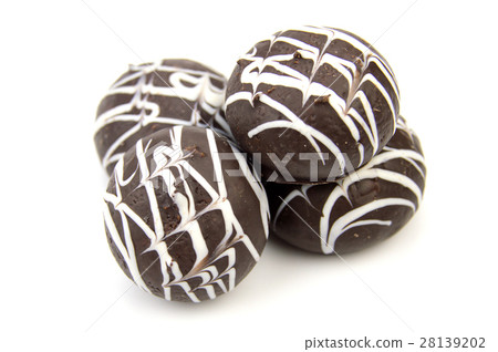 Gingerbread with chocolate isolated on the white 28139202