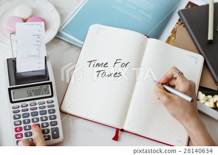 Time for Taxes Money Financial Accounting Taxation Concept 28140634
