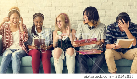 Diversity Students Friends Entertainment Music Concept Diversity Students Friends Entertainment Music Concept 28142835
