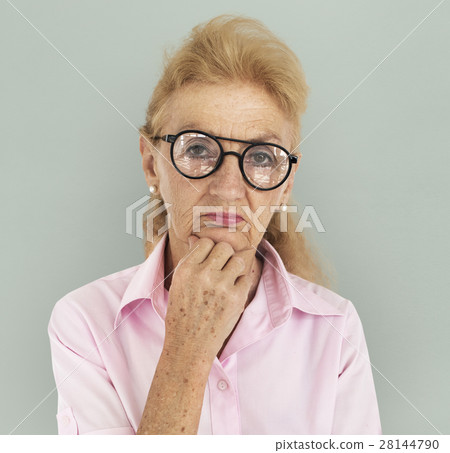 Asian Senior Woman Emotion Portrait Look Concept Asian Senior Woman Emotion Portrait Look Concept 28144790