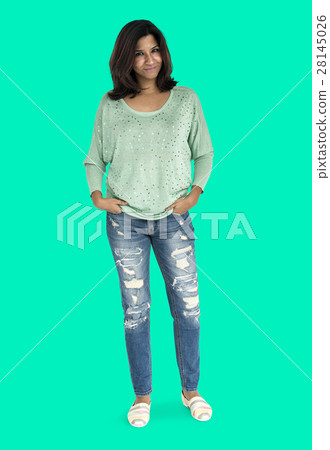 Woman Cheerful Studio Portrait Concept 28145026