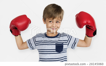 Little Boy Kid Adorable Cute Boxing Portrait Concept 28145060
