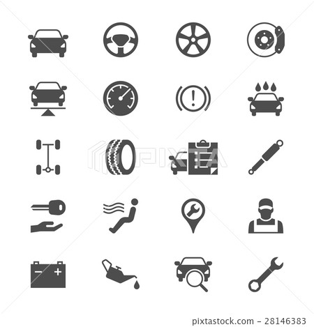 Auto service flat icons 28146383