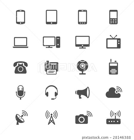 Communication device flat icons-插圖素材 [28146388] - PIXTA圖庫