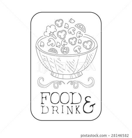 Best Catering Service Hand Drawn Black And White 28146582