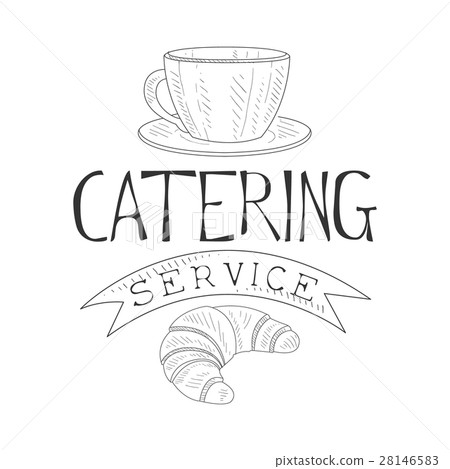 Best Catering Service Hand Drawn Black And White 28146583