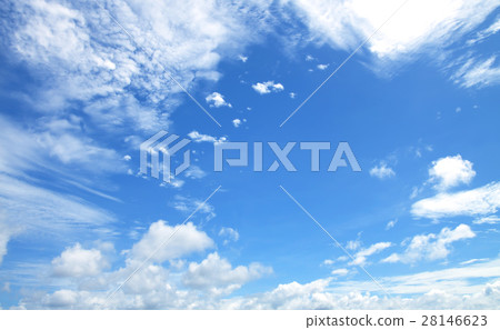 Blue sky white clouds fresh air 28146623