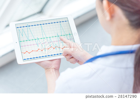 Young lady, nurse, tablet Young lady, nurse, tablet 28147290