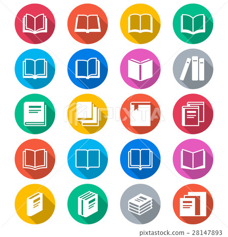 book flat color icons 28147893