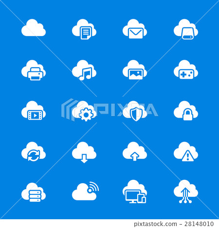 Cloud computing flat icons 28148010