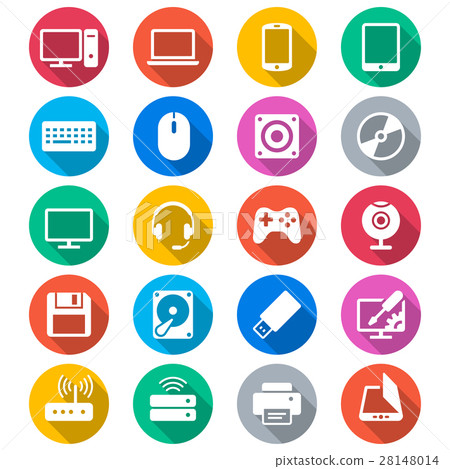 Computer flat color icons 28148014