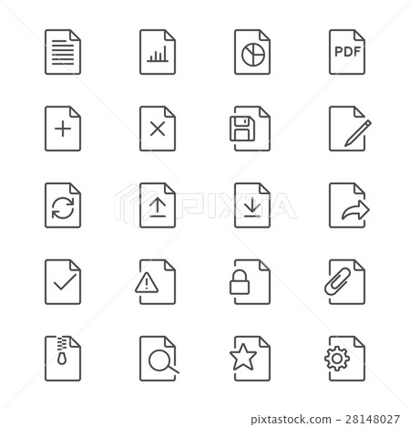 Document thin icons 28148027