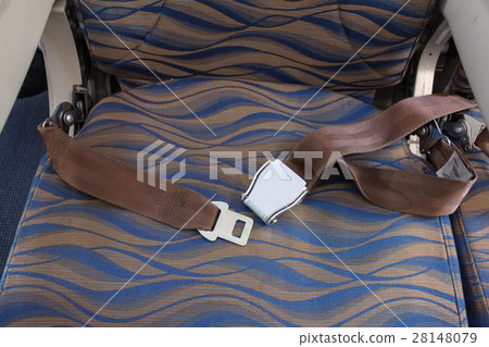 Seat belt on airplane chair 28148079