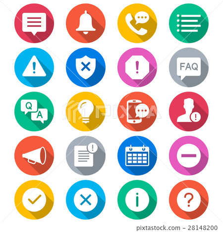 Information and notification flat color icons 28148200