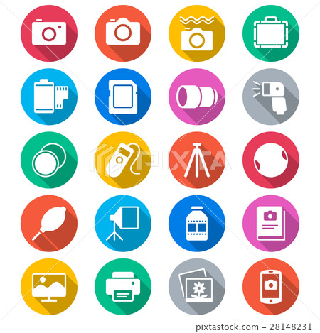 photography flat color icons 28148231
