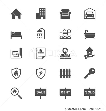 Real estate flat icons 28148240