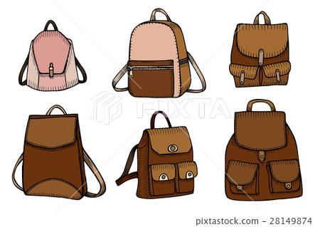 Set of Sketch Doodle Backpacks 28149874