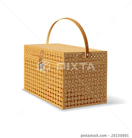 Picnic Hamper. Isolated Basket Picnic Hamper. Isolated Basket 28150891