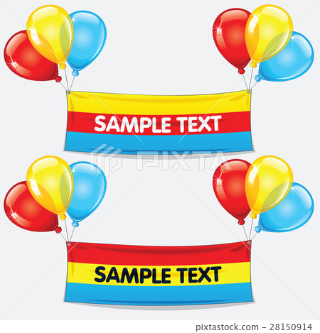 Colorful Balloons with Text Banner. Vector 28150914